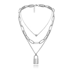 Layered Padlock Necklace