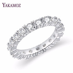 2017 Luxury Brand Jewelry White  Color Inlay Cubic Zirconia Unique Shaped Ring for Women Wedding Engagement Size