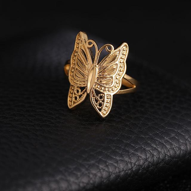 24k Gold Butterfly Ring (Resizable)