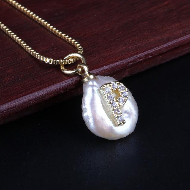 Freshwater Pearl Initial Necklace